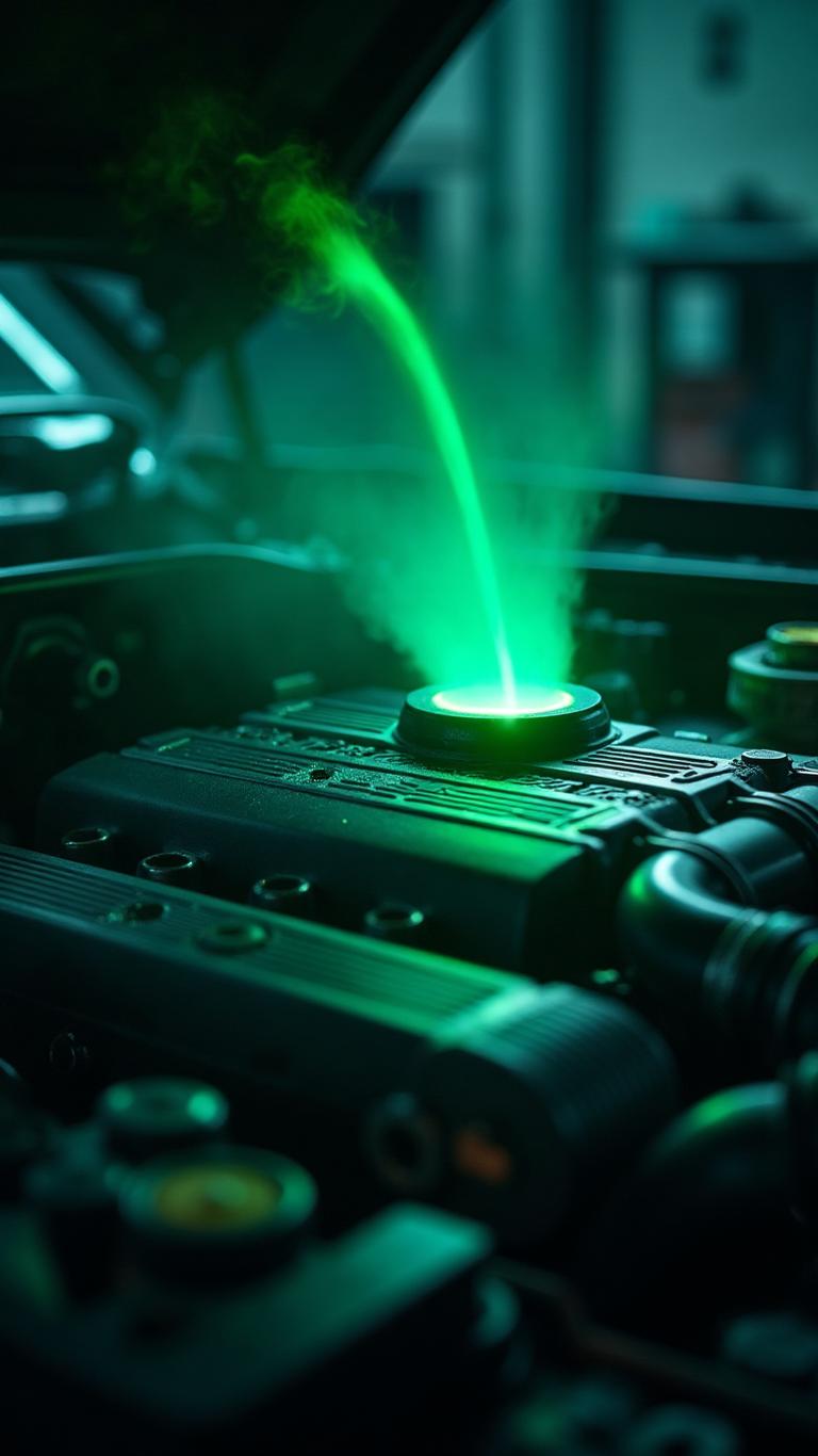 Motor siendo tratado con tecnología de hidrógeno